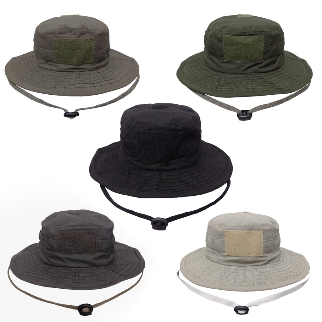 Topi Rimba Tactical Hitam,Krem,Abu, Hijau Army, Hijau Olive