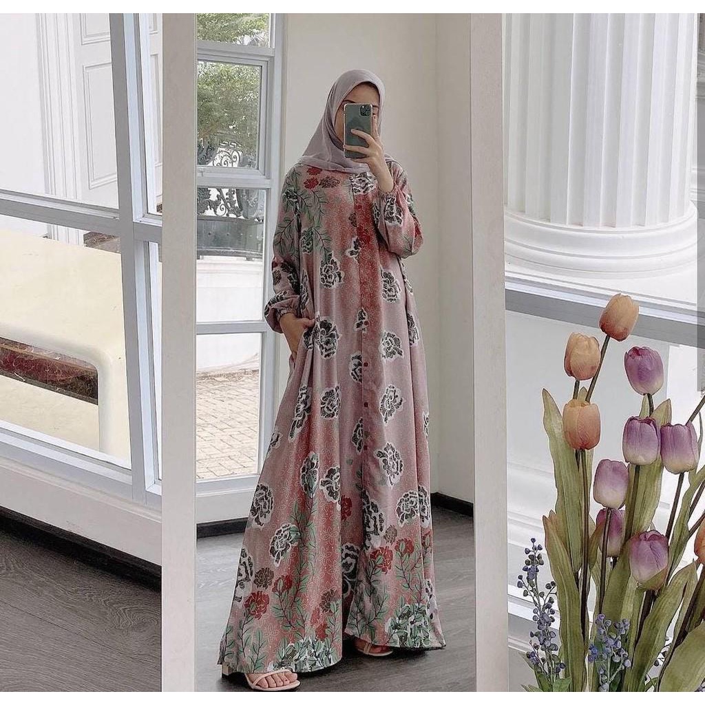 Gamis Kondangan Motif Dress Batik Busui