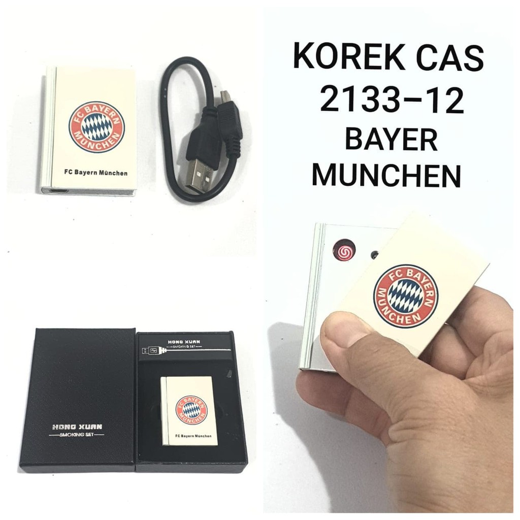 New Item! KOREK API CAS USB BAYER MUNCHEN 2133-12 KOREK ELEKTRIK CHARGER LIGHTER Baru!