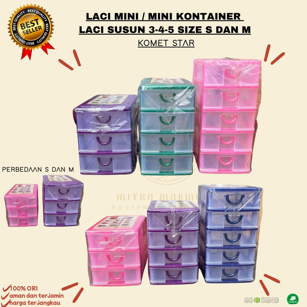 NEW!! LACI MINI KOMET STAR / MINI KONTAINER KOMET SIZE S DAN M SUSUN 3-4-5