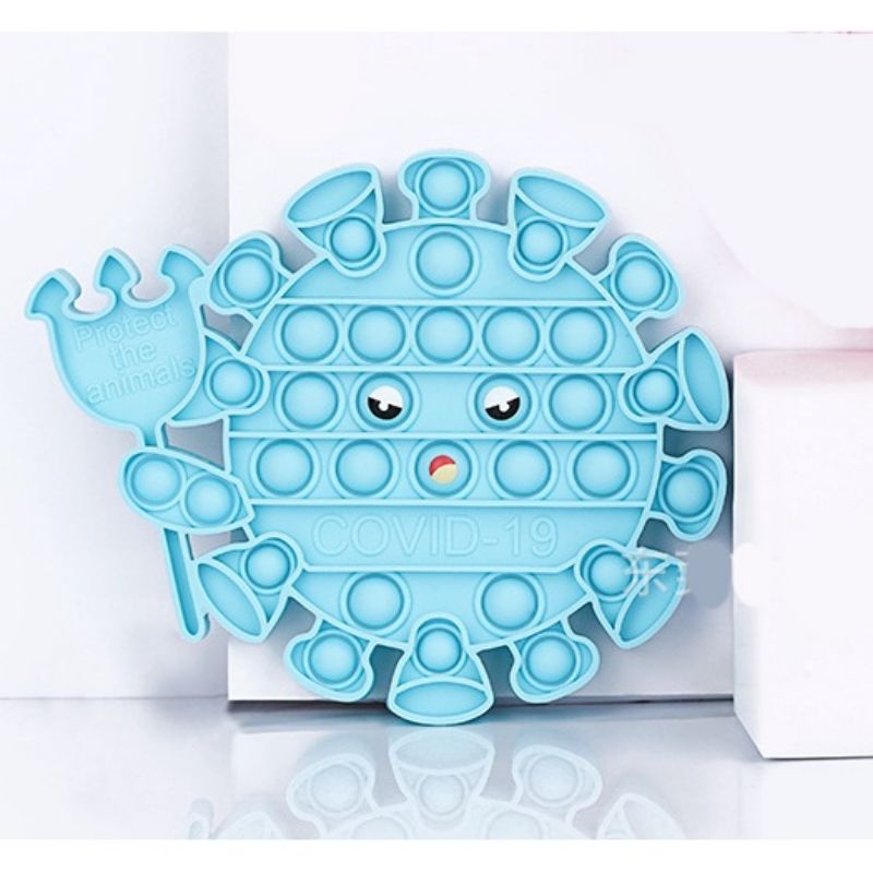 DALINGSHOP Pop it Fidget Mainan Go Bang fox Mind Mainan Anti Stress  Pop Pop itko-Virus Blue Tebal