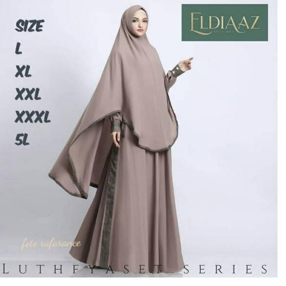 HITZ 2021 gamis syar'i asdf set hijab  ukuran super jumbo L XL XXL XXXL XXXXL ld 140 gamis modern