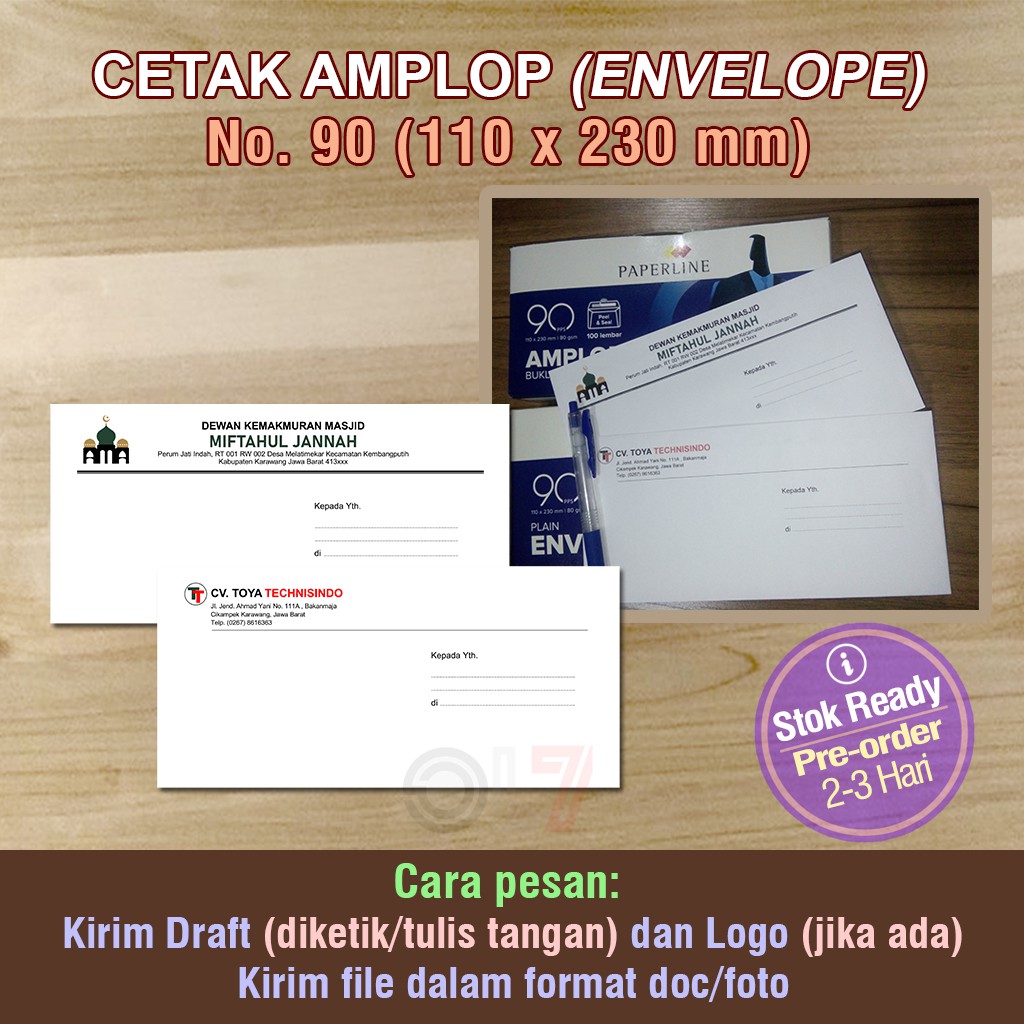 

Print / Cetak Amplop, Kop dan Logo (No. 90)