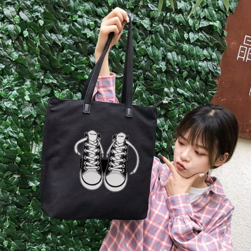 dem_sare / DS1114 Tote bag wanita Totebag Sablon Tas Fashion Wanita Tote Bag Laptop Resleting   Totebag tote Karakter Tote bag wanita custom motif