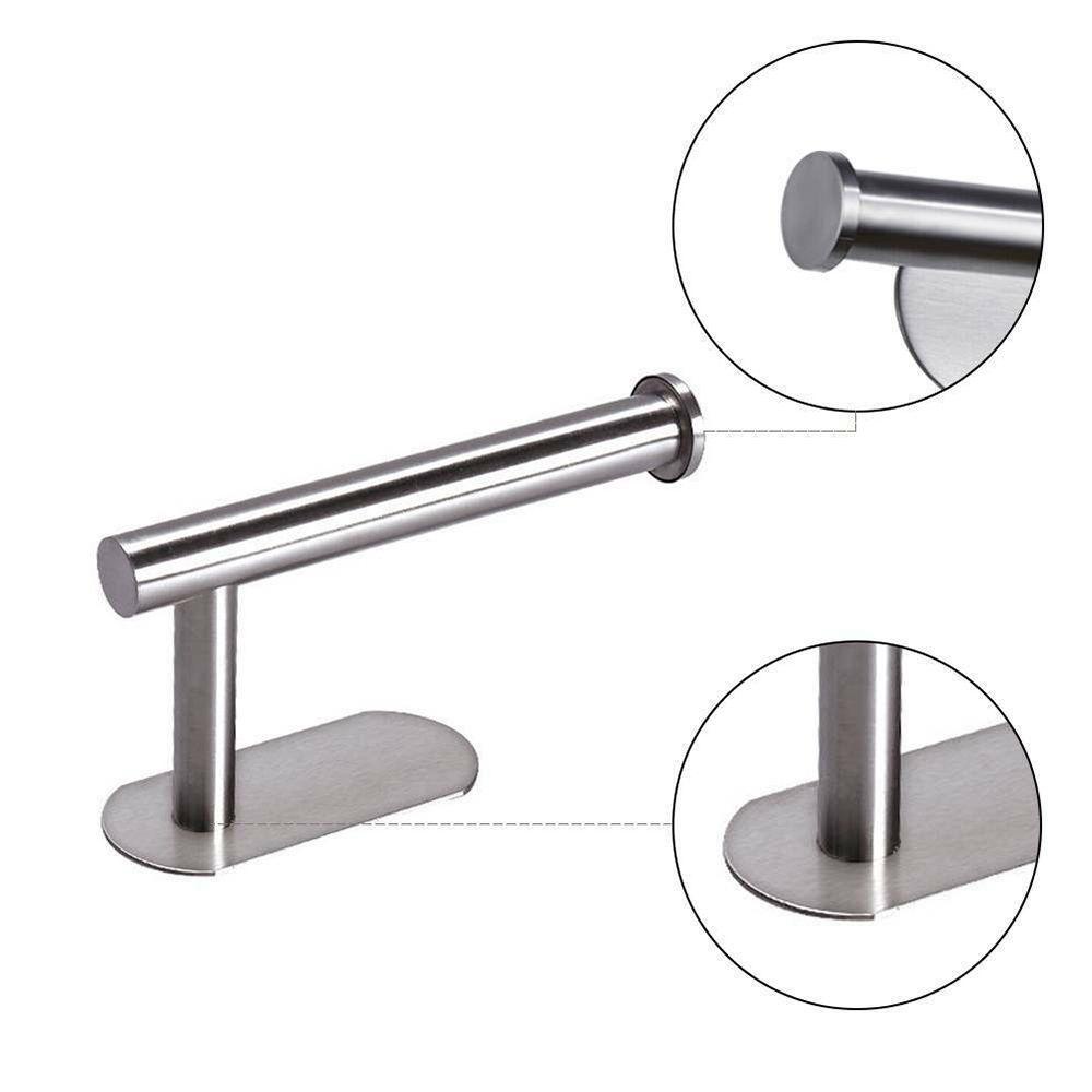 Populer Toilet Roll Holder Perlengkapan Dapur Stainless Steel Tanpa Bor Rak Penyimpanan Tempel Dinding