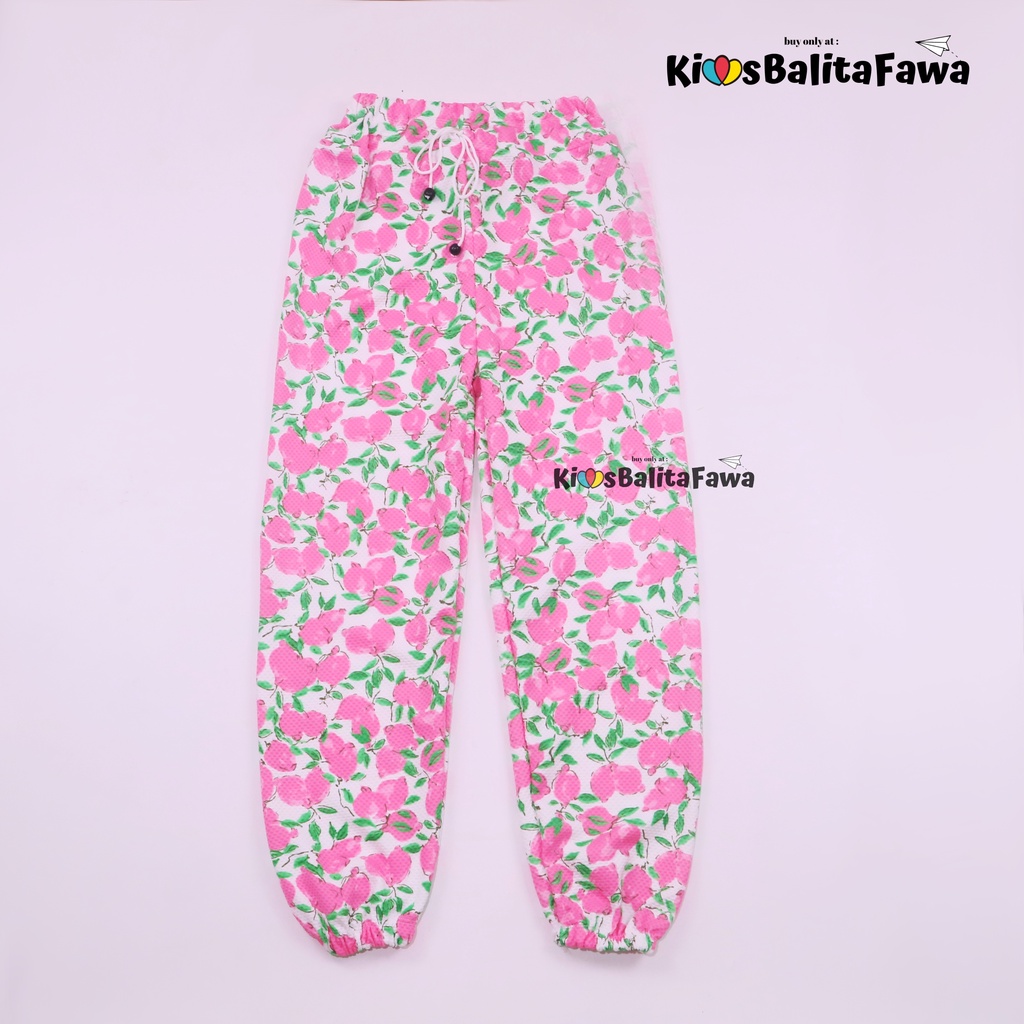 Jogger Bunga uk 5-12 Tahun / Joger Pants Scuba Premium Kembang Celana Panjang Anak Perempuan Import