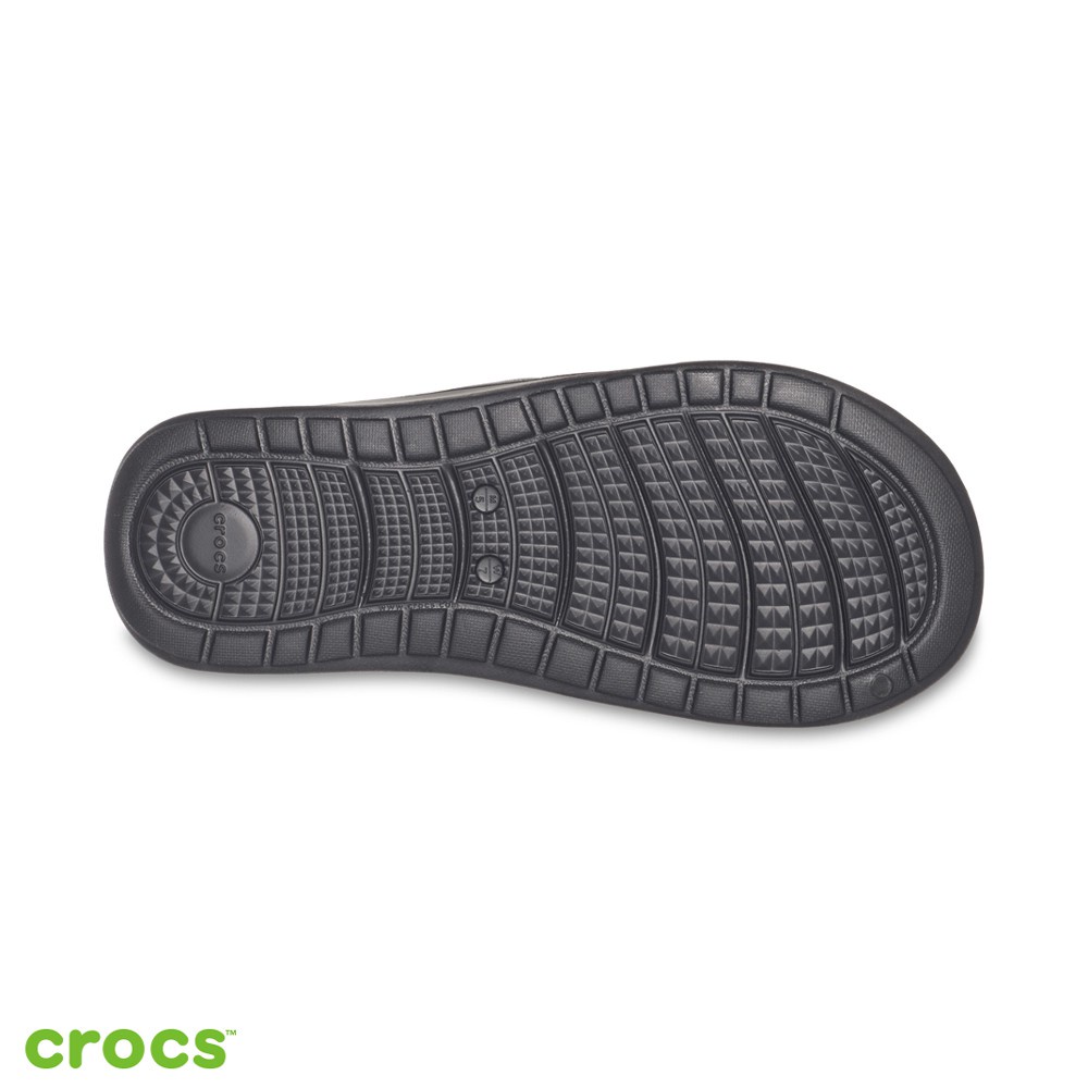 Crocs Reviva Slide / Sandal Unisex / Anti Air / Sandal Pria dan Wanita - Black Gray 205546-0DD