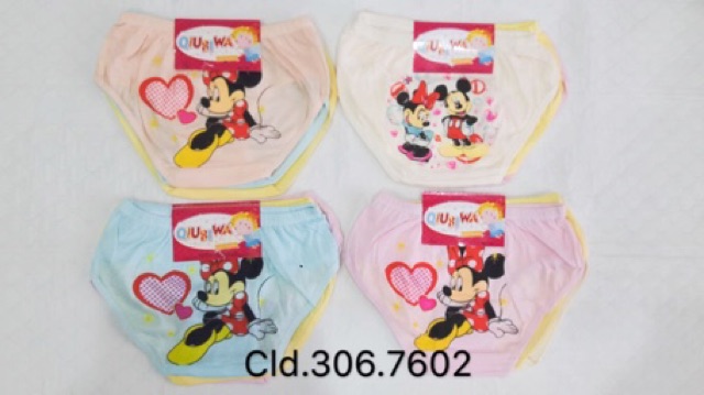 Celana dalam cewek 1-5 tahun isi 6pcs katun sablon minnie kitty mudah kering / pakaian dalam anak