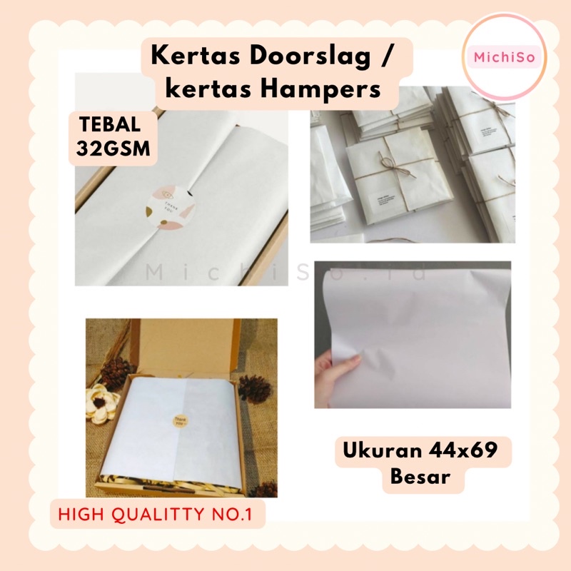 kertas doorslag 44x69 BESAR | kertas tissue | kertas hampers putih | kertas pembungkus baju | kertas