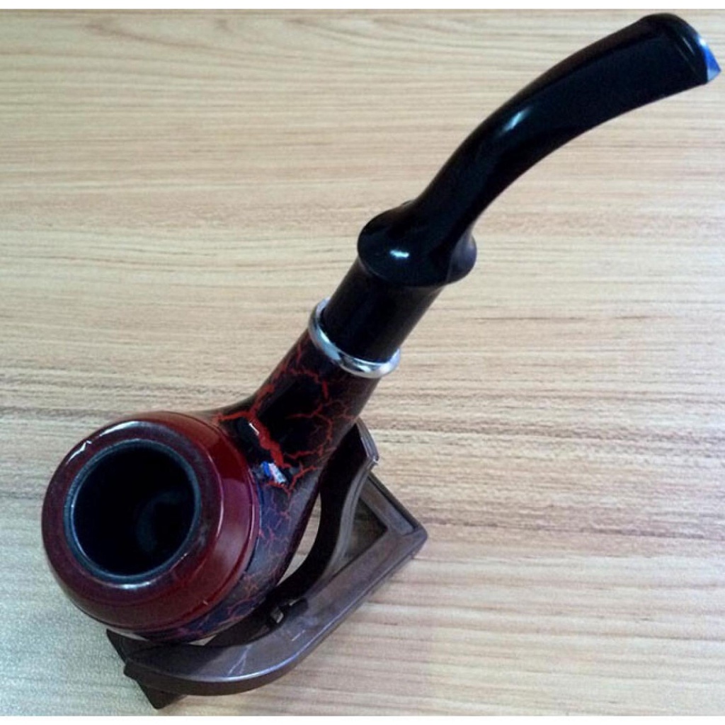 ClassicCarved Smoking Pipes / Pipa Rokok Motif Kayu - CH-5581-Coklat