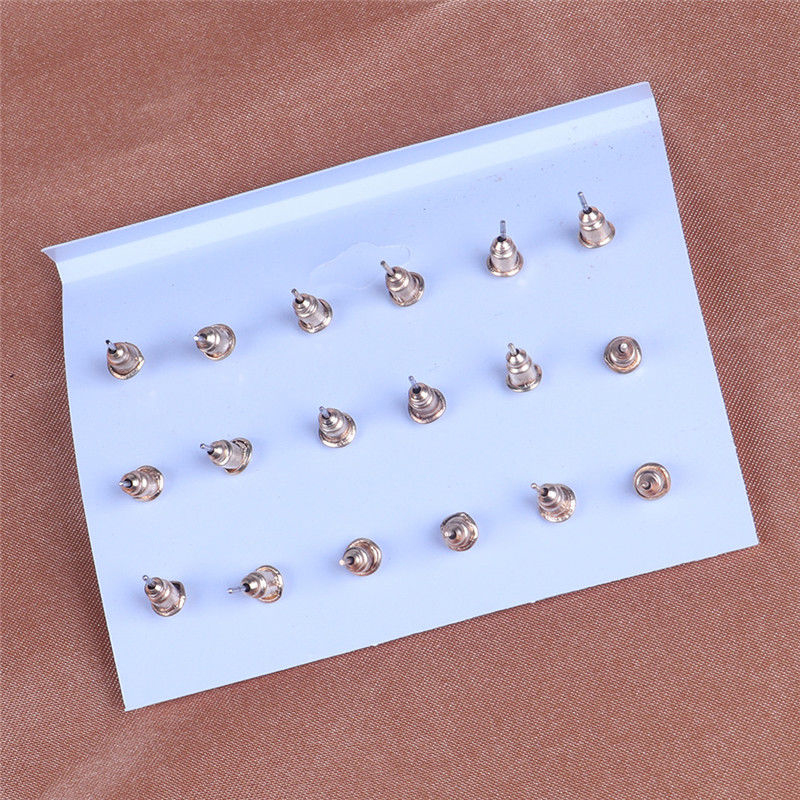 9 Pcs Anting Stud Desain Bunga Aksen Mutiara Berlian Imitasi Untuk Wanita