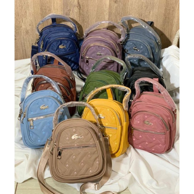 Ransel Mini Multifungsi Bordir Kantong Res Lurus Samping Terlaris