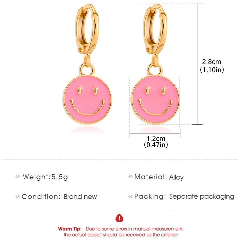 Anting Desain Smiley Bahan Metal Untuk Wanita