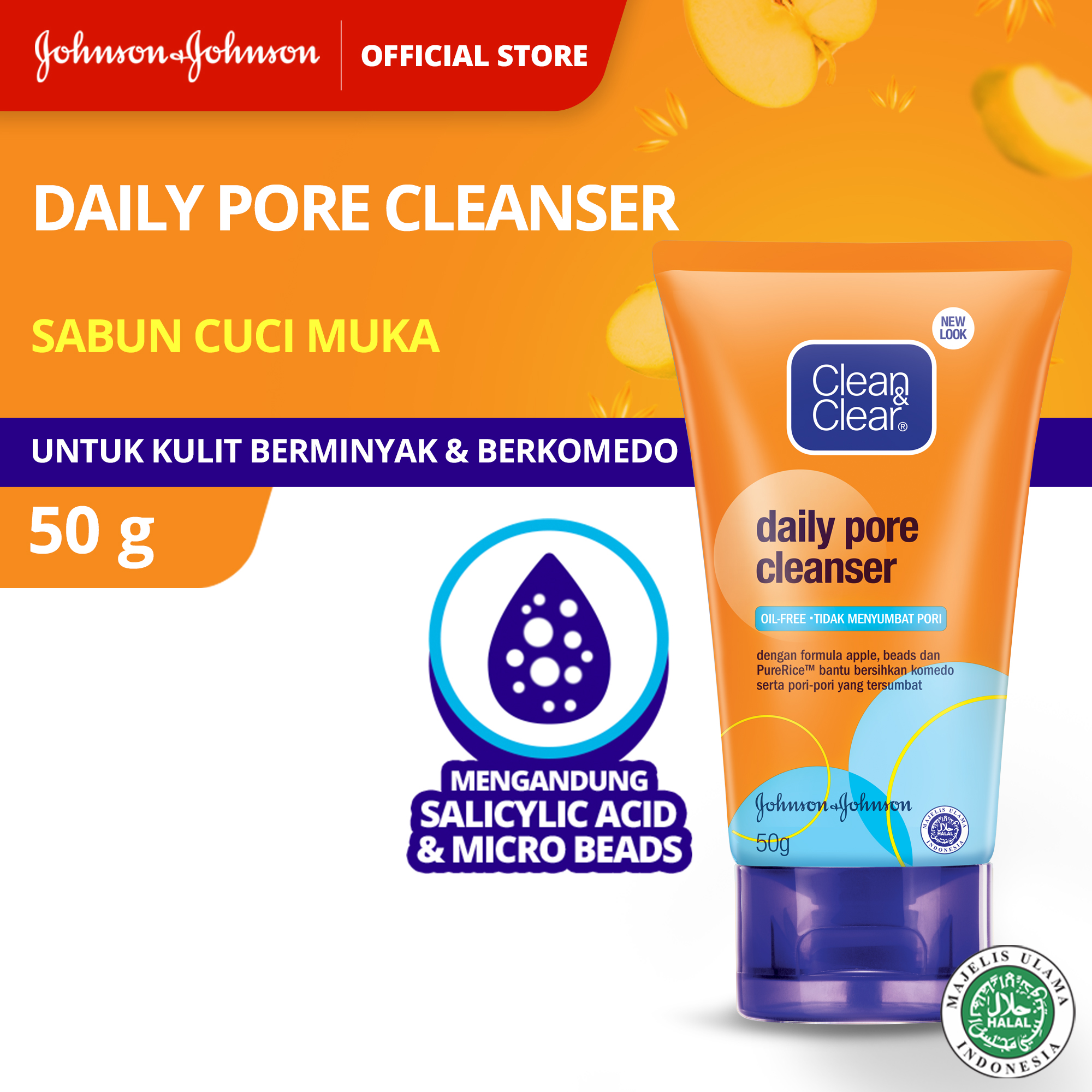 Clean & Clear Daily Pore Cleanser Sabun Cuci Muka Pembersih Wajah