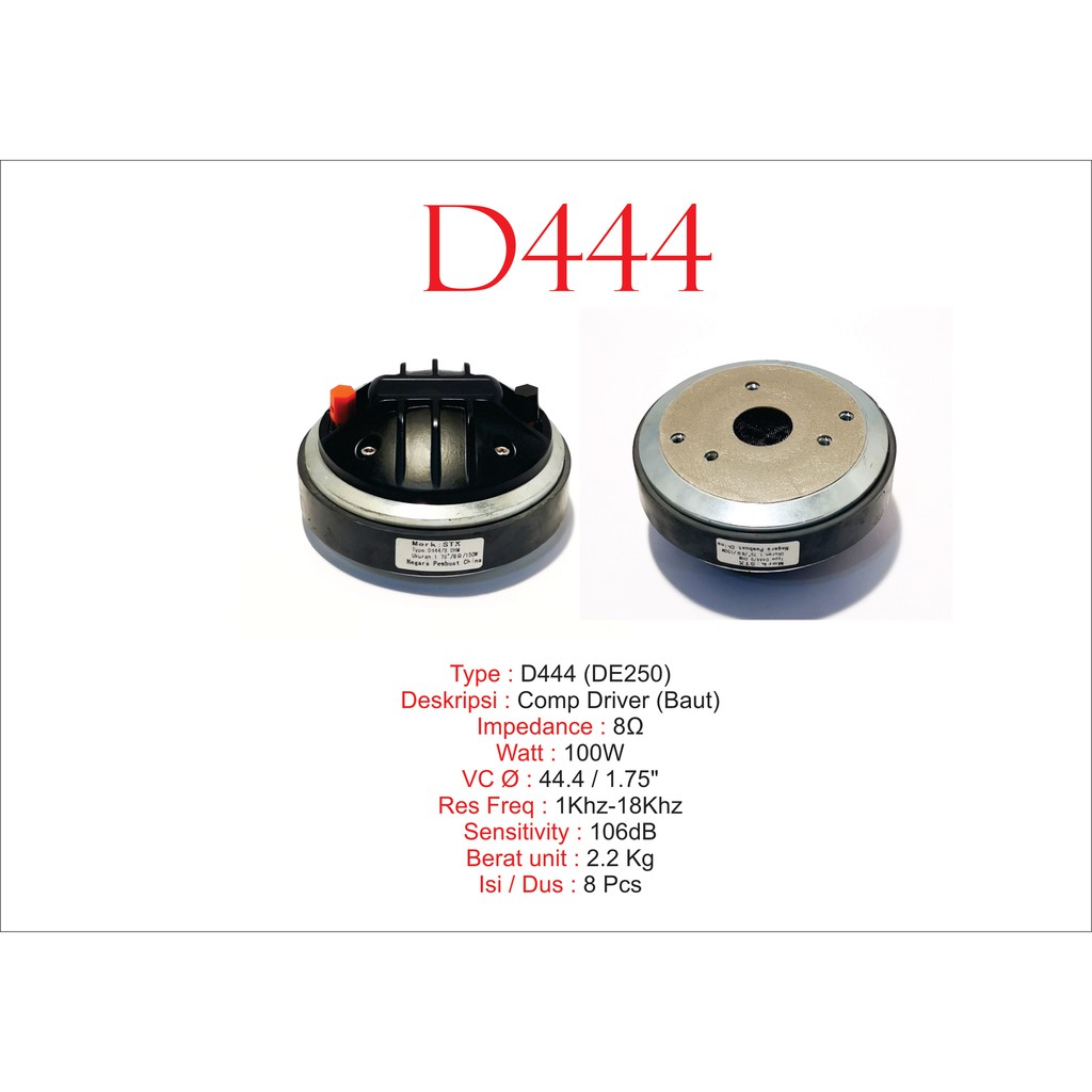 STX - SPK COMPONENT : High Driver, Tweeter, Compresor Driver Merk STX 444