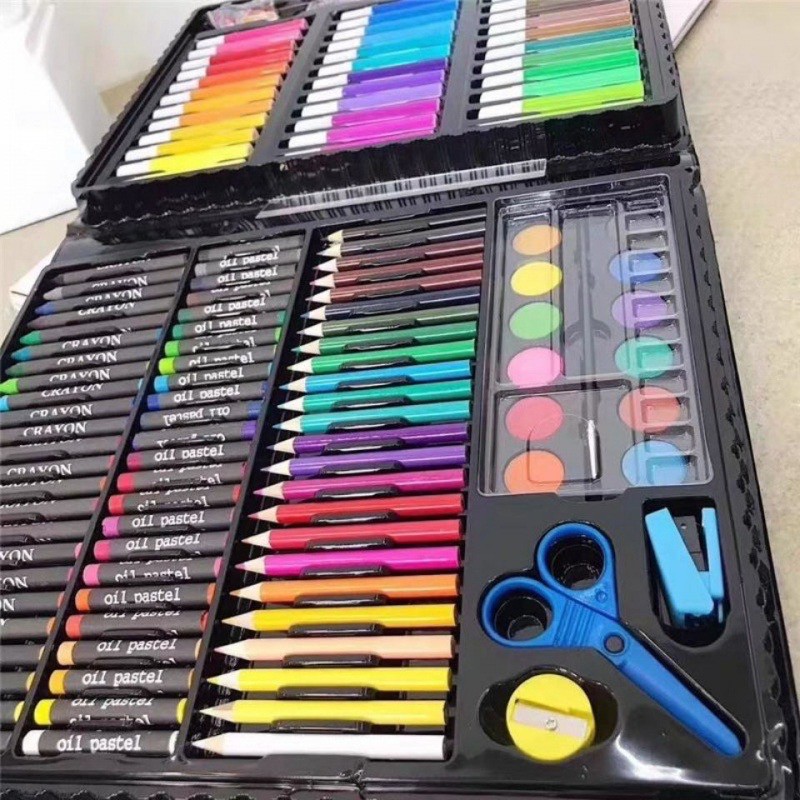 JOS514 Crayon Set 150 Pcs Art Set Peralatan Gambar Lukis Isi 150 Pensil Warna Krayon Set