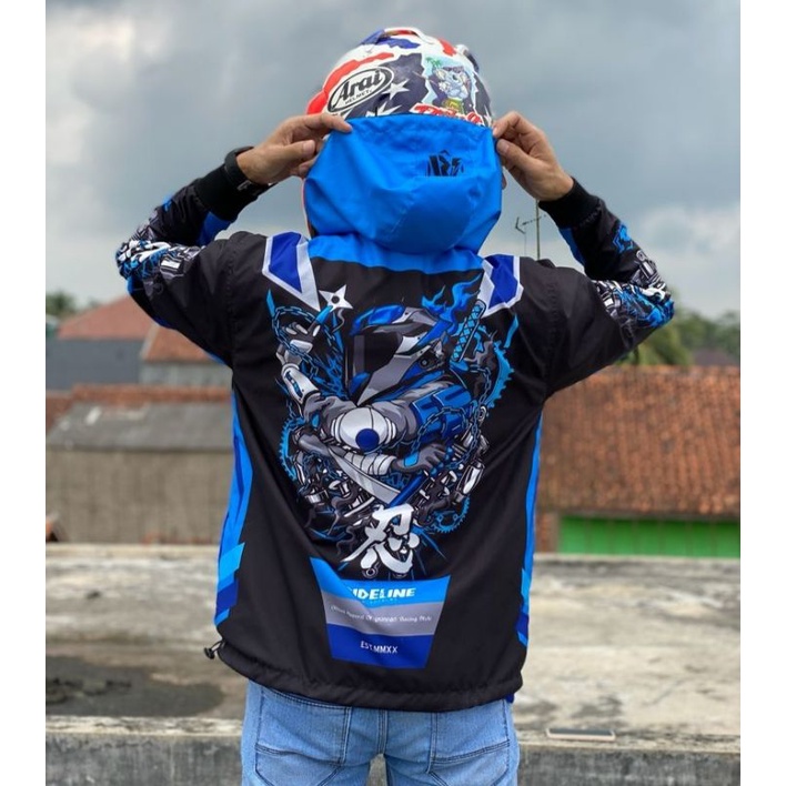 [WATERPROOF] OUTWEAR HOODIE JAKET SUNMORI SHINOBI BLUE RIDELINE