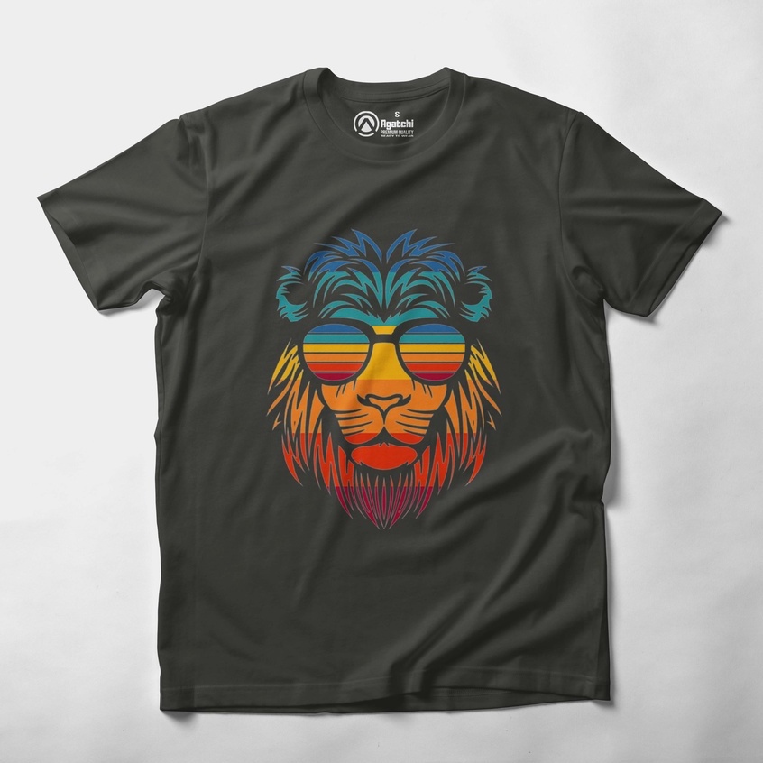 Kaos Atasan Anak Laki Laki Kids T Shirt Lion Retro Leo