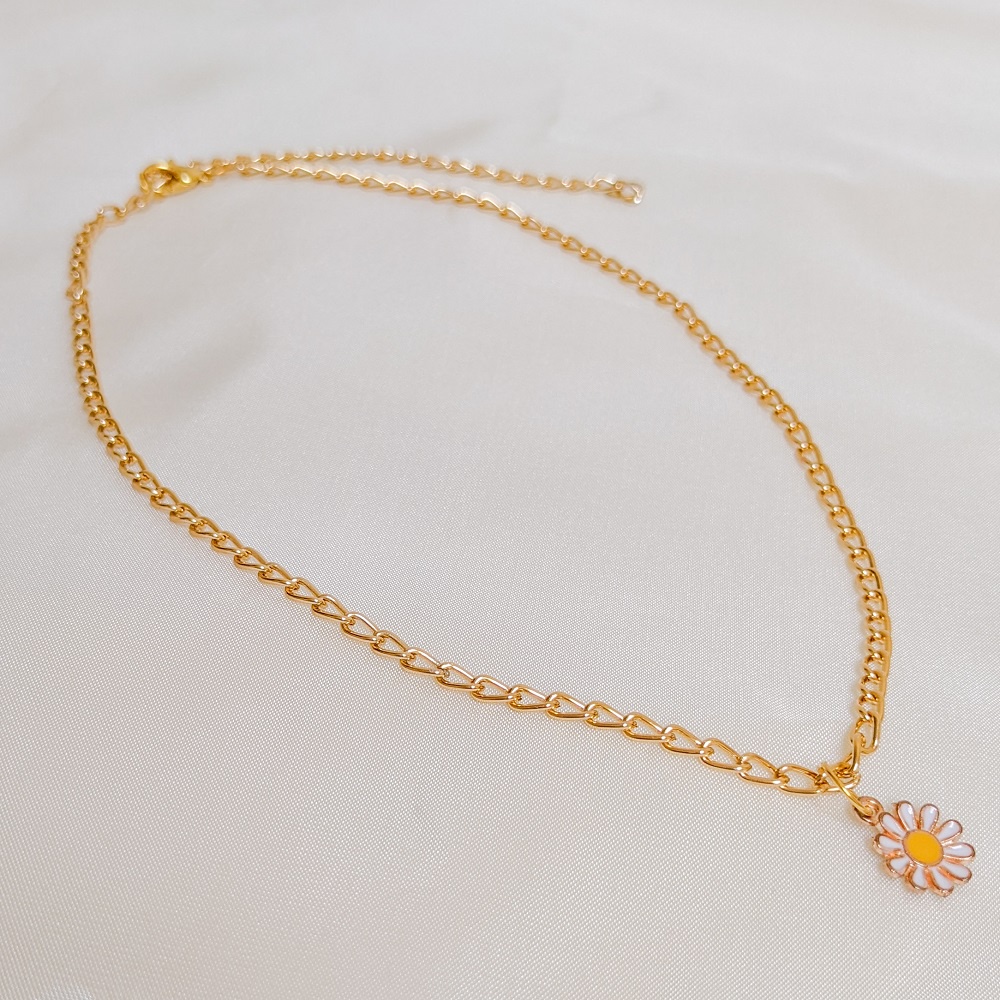 Nyamannya Kalung Rantai Choker Charm Daisy Aksesoris Rantai Arunika Series