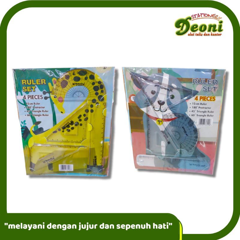

BUTTERFLY BTC-Animal Series Matematika Ruler Set 4 Pcs