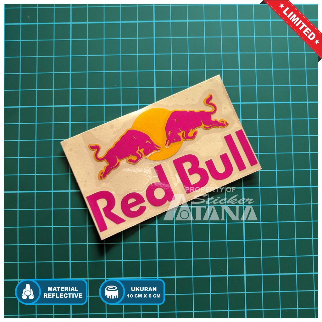 Stiker RedBull Sticker Cutting Red Bull Decal Kratingdaeng Body Motor Helm Kaca Mobil Laptop Spakbor