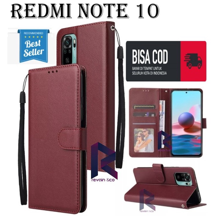 REDMI NOTE 10 CASE FLIP WALLET LEATHER KULIT PREMIUM SARUNG BUKA TUTUP FLIP CASE XIAOMI REDMI NOTE 10