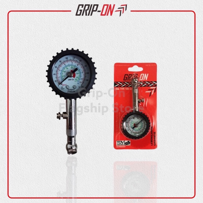 GRIP-ON DIAL TIRE GAUGE ALAT UKUR TEKANAN ANGIN BAN GRIP ON