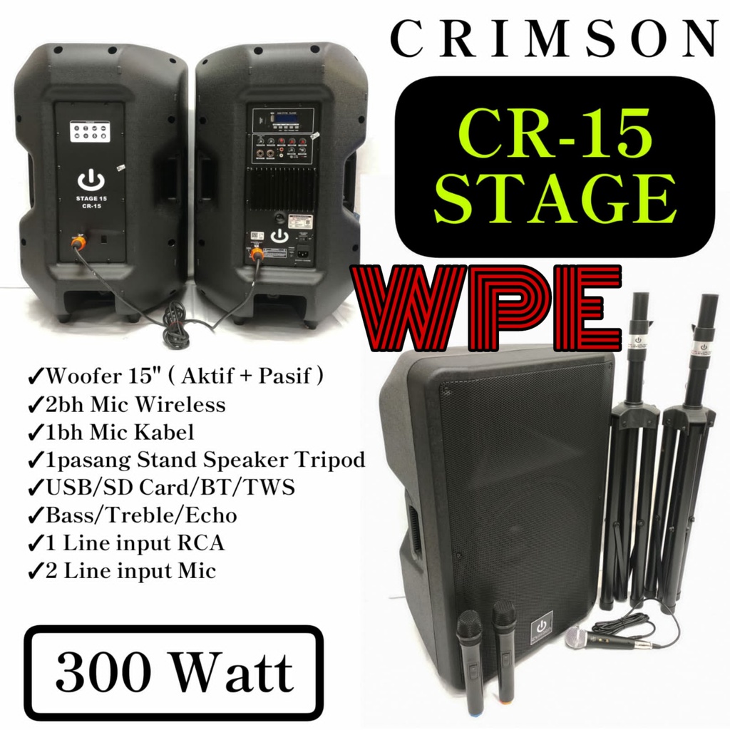 speaker aktif pasif crimson stage15 stage 15 cr15 original