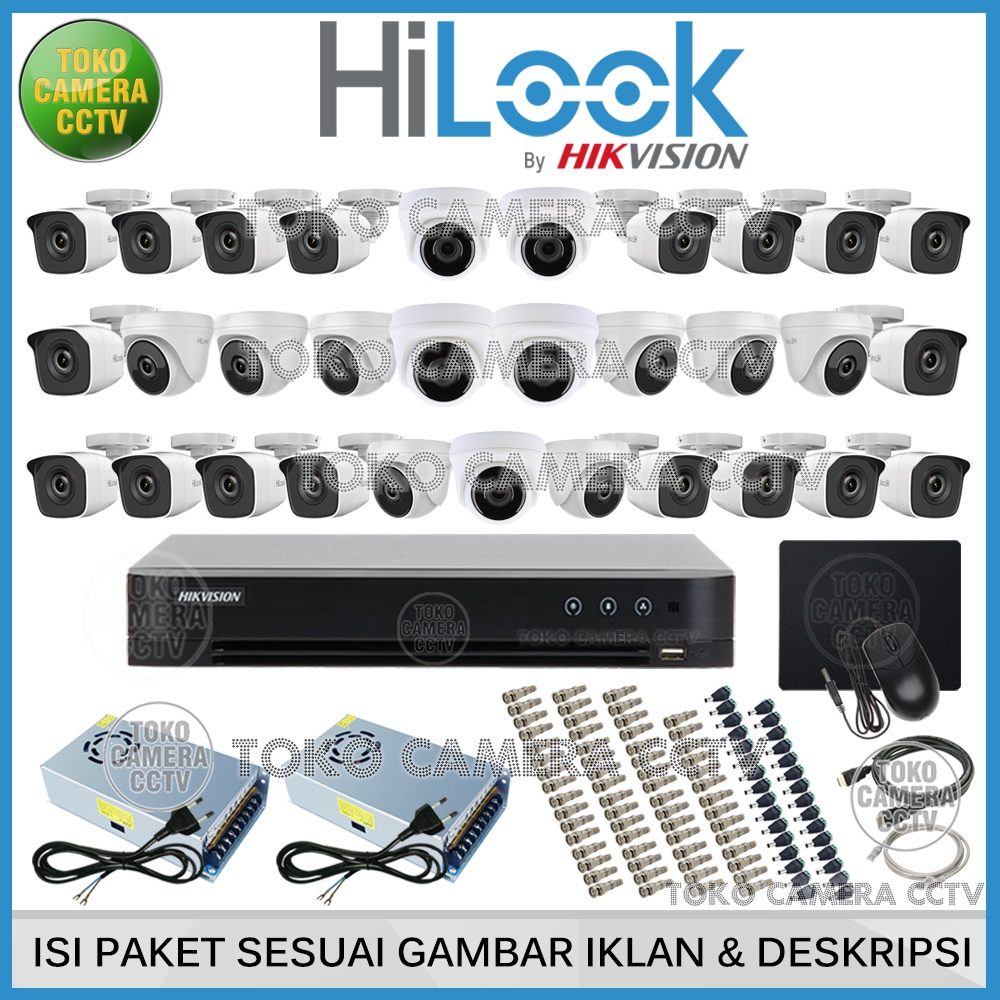 PAKET CCTV HILOOK 2MP 32 CHANNEL 31 KAMERA