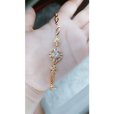 ready gelang xuping rantai dengan batu zircon berkilau cantik