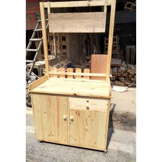 GEROBAK MINUMAN KEKINIAN | BOOTH MAKANAN | KAYU JATI BELANDA