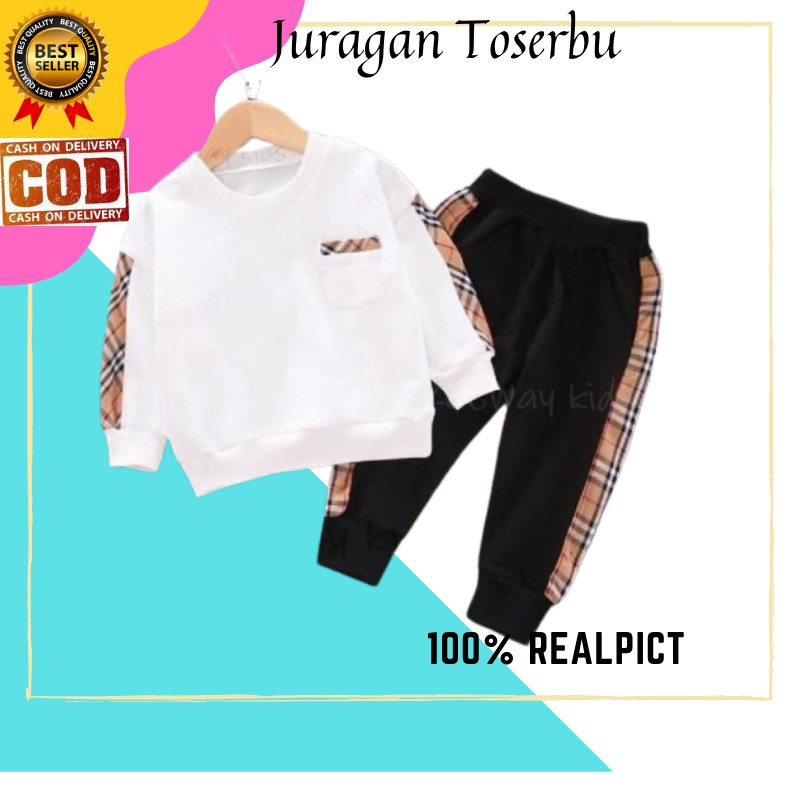 Baju Setelan Anak Laki Laki Baju Anak Laki laki Setelan Ala Korea 2 3 4 Tahun Baju Sweater FOREKIDS