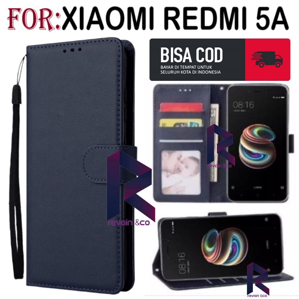 CASE XIAOMI REDMI 5A FLIP WALLET LEATHER KULIT PREMIUM SARUNG BUKA TUTUP KESING HP FLIP CASE REDMI 5A