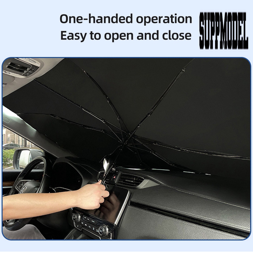 &lt; Auto Sunshade &gt; Payung Lipat Extendable Tahan Lama Mudah Digunakan Untuk Kaca Depan Mobil