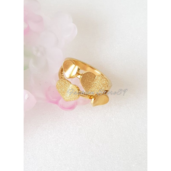 Cincin Love Pasir Impor Fashion Ring Love Dewasa Titanium gold Antikarat impor