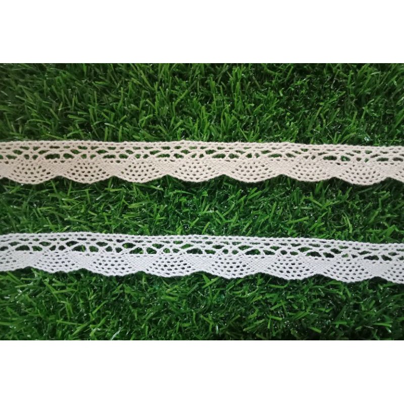 RENDA RAJUT PUTIH DAN CREAM / RENDA RAJUT 2CM / RENDA KAIT 2CM