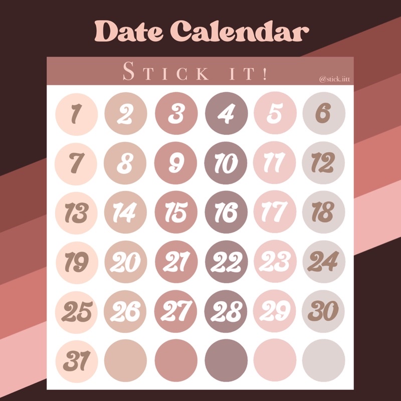 

Date Calendar Sticker Set