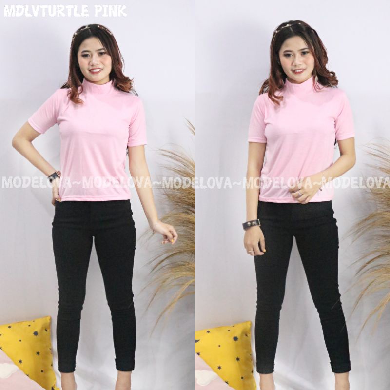 MDLV ~ TURTLE BASIC KAOS TURTLE NECK ATASAN KERAH TINGGI KAOS CEWEK ATASAN WANITA FASHION WANITA