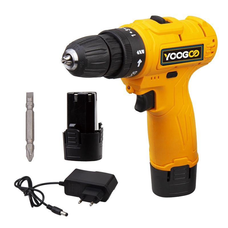 YOOGOO Mesin Bor Baterai Bor Cordless Drill Bor Listrik 12V 1.5Ah Rechageable