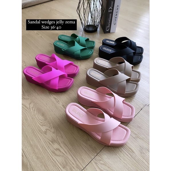 GJAZ WEDGES SANDAL PEREMPUAN JELLY ZEMA IMPORT