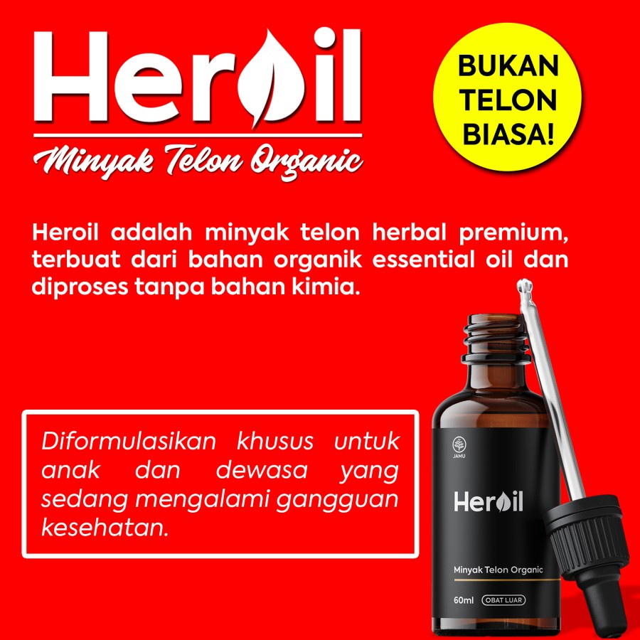 Heroil minyak telon herbal alami untuk anak dan dewasa essential baby oil organic aromaterapi