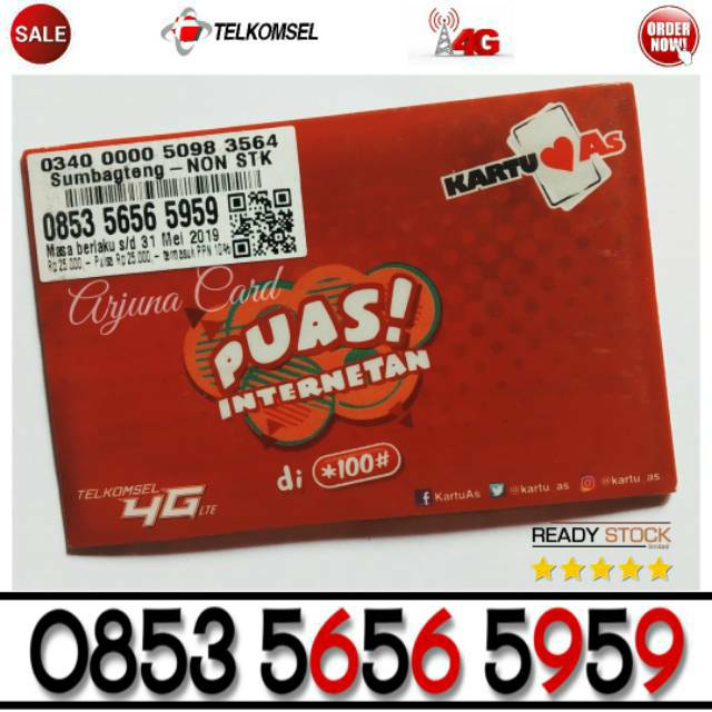 Nomor Cantik As 5656 5959 Telkomsel 0853 ABAB CDCD combo sakti