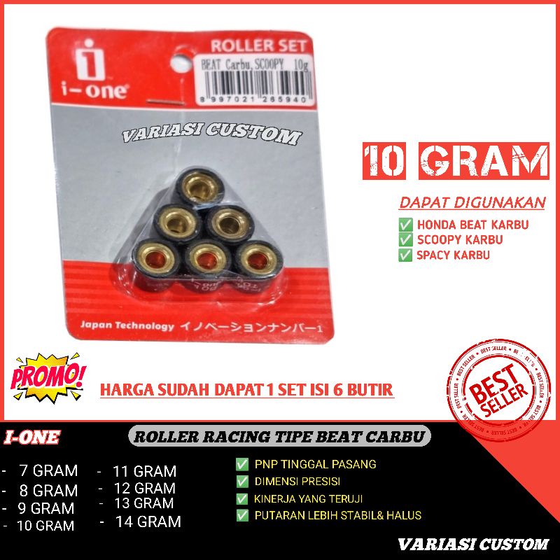 Roller Roler Loler Racing beat karbu Scoopy karbu 10gram