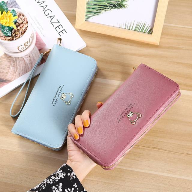 EV - D54 DOMPET PANJANG WANITA DENGAN MOTIF BERUANG LUCU