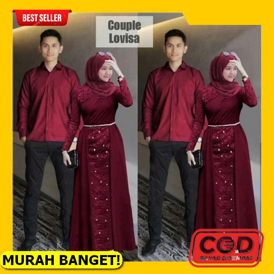 Terbaru Couple Yudho Baju Pesta Brukat Gamis Duyung Pasangan Kekinian Baju Couple Muslim Gamis Syari
