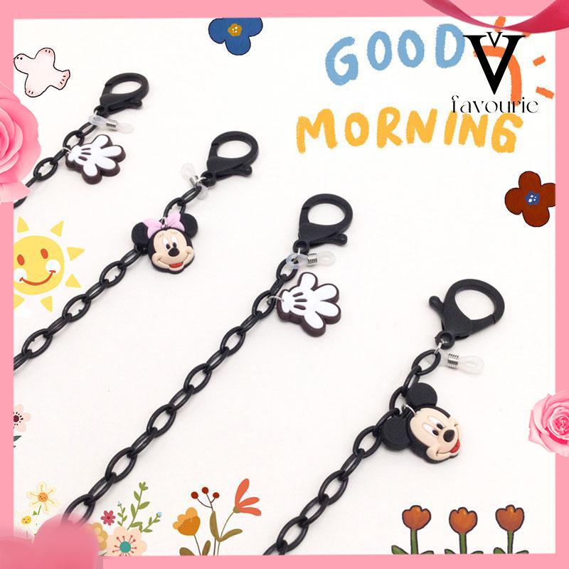 [COD]Kasual Sederhana Hitam Acrylic Lanyard Mouse Masker Rantai Serbaguna Anti-slip Gesper Kacamata Rantai-FA