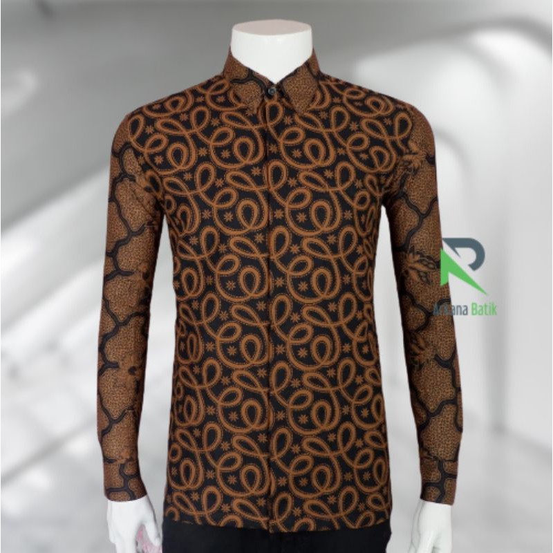 BATIK SLIMFIT Arkana Coklat Tua Elegan