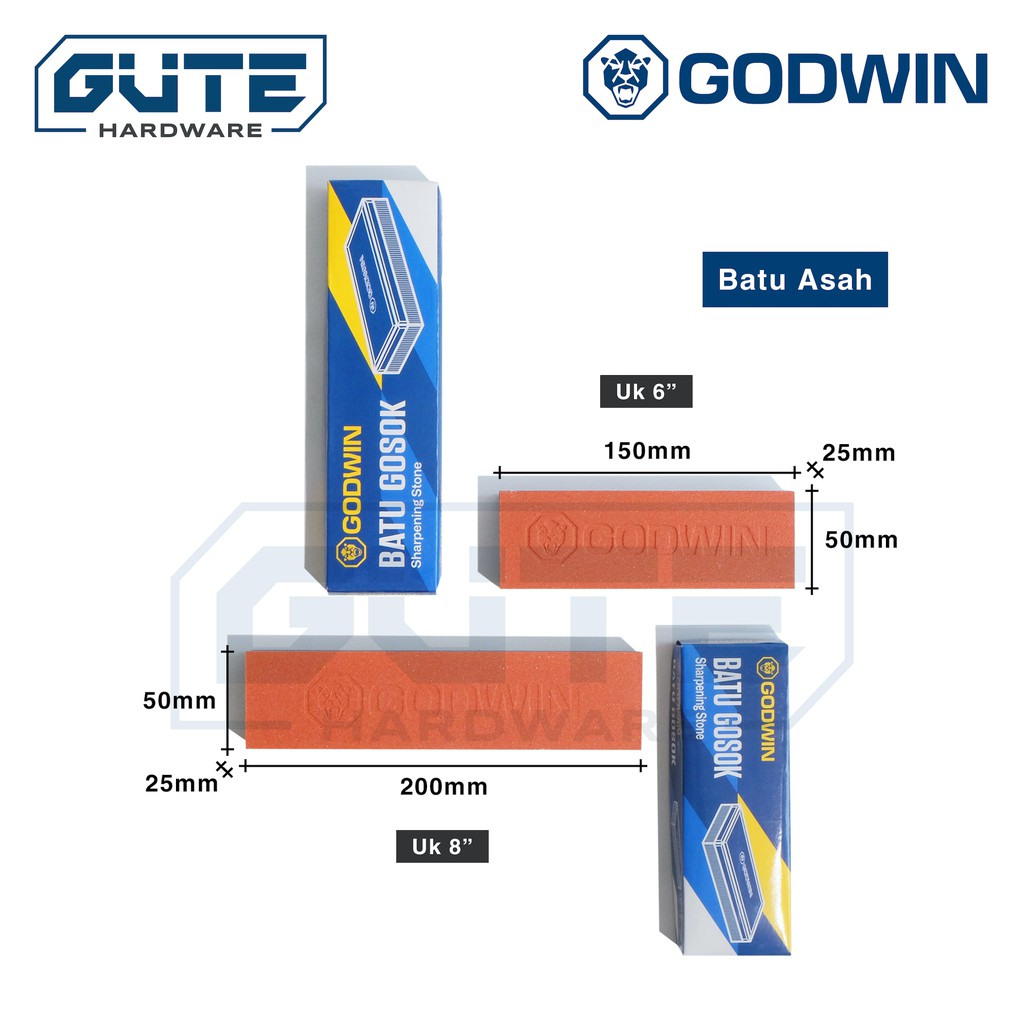 Batu Asah Pisau &quot;GODWIN&quot; Kombinasi Kasar Halus