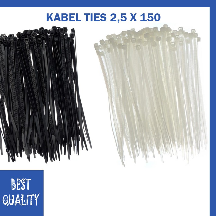 KABEL TIES 2,5 X 150 HITAM PUTIH