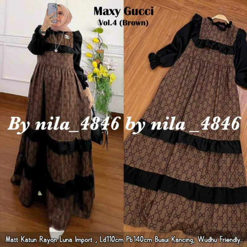 Maxy Gucci vol 4 gamis rayon linen import